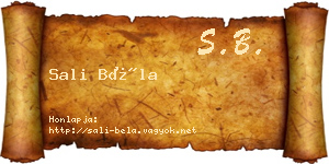 Sali Béla névjegykártya