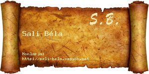 Sali Béla névjegykártya
